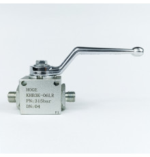 Кран шаровый трехходовой VH3V-12-1.5 HFD резьба М12х1.5 06LR до 315 бар тип L