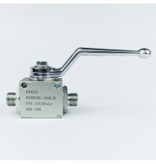 Кран шаровый трехходовой VH3V-14-1.5 HFD резьба М14х1.5 08LR до 315 бар тип L