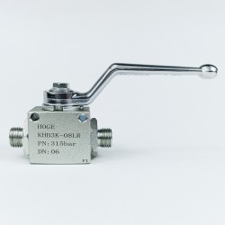 Кран шаровый трехходовой VH3V-14-1.5 HFD резьба М14х1.5 08LR до 315 бар тип L