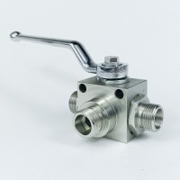 Кран шаровый трехходовой VH3V-20-1.5-T HFD резьба М20х1.5 12SR до 315 бар тип T / усиленный Кран шаровый трехходовой VH3V-20-1.5-T HFD резьба М20х1.5 12SR до 315 бар тип T / усиленный