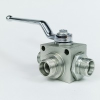 Кран шаровый трехходовой VH3V-22-1.5 HFD резьба М22х1.5 15LR до 315 бар тип L