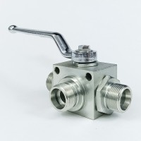 Кран шаровый трехходовой VH3V-24-1.5-T HFD резьба М24х1.5 16SR до 315 бар тип T / усиленный Кран шаровый трехходовой VH3V-24-1.5-T HFD резьба М24х1.5 16SR до 315 бар тип T / усиленный