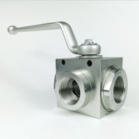 Кран шаровый трехходовой VH3V-G1 1/4-T HFD резьба G1 1/4" до 315 бар тип LT