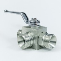 Кран шаровый трехходовой VH3V-27-1.5 HFD резьба М27х1.5 DK 60° до 315 бар тип L Кран шаровый трехходовой VH3V-27-1.5 HFD резьба М27х1.5 DK 60° до 315 бар тип L