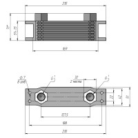 Радиатор масляный TH128-7-122 169х51х51 мм, G1/2 BSP ☰ 7 секций EURO Style