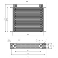 Радиатор масляный TH210-15-122 249х200х50 мм, G1/2 BSP ☰ 15 секций EURO Style