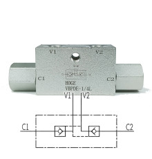 Гидрозамок двусторонний VBPDE L-G1/4" тип L 
