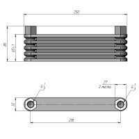 Радиатор масляный AL608(5C) 250х65х32 мм, G3/8 BSP ☰ 5 секций TRUST Style