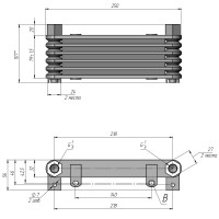 Радиатор масляный AL608(6D) 250х79х32 мм, G3/8 BSP ☰ 6 секций TRUST Style