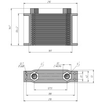 Радиатор масляный TH128-16-122 169х124х51 мм, G1/2 BSP ☰ 16 секций EURO Style