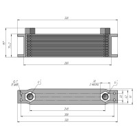 Радиатор масляный TH248-10-122 289х75х51 мм, G1/2 BSP ☰ 10 секций EURO Style
