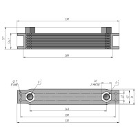 Радиатор масляный TH248-7-122 289х51х51 мм, G1/2 BSP ☰ 7 секций EURO Style
