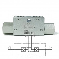 Гидрозамок двусторонний VBPDE L-G3/8" тип L 