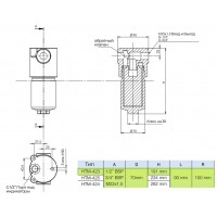 Напорный фильтр HTM423C10XVS OMT 1/2 BSP, 10 мкм / витоновое уплотнение