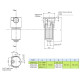 Напорный фильтр HTM423F03XNR OMT 1/2 BSP, 3 мкм, с предохранительным клапаном на 6 бар