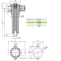 Сливной фильтр OMTP020R25V1-B OMT 1/2 NPT, 25 мкм, с сапуном и предохранительным клапаном