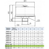 Сапун TSA135-112 OMT до 1500 л/мин, фильтр 40 мкм резьба 1 1/2 BSP