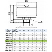 Сапун TSA50-38 OMT до 500 л/мин, фильтр 40 мкм резьба 3/8 BSP