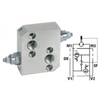 Клапан предохранительный перекрёстный стыковой 1/2" VAU DE OMP/OMR