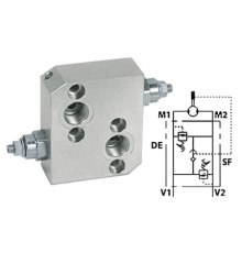 Клапан предохранительный перекрёстный стыковой 1/2" VAU DE OMP/OMR