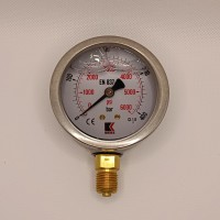 Манометр виброустойчивый WKP1007 (M635RL) на 400 бар, ⌀ 63 мм, G 1/4" радиальный, глицериновый Манометр виброустойчивый WKP1007 (M635RL) на 400 бар, ⌀ 63 мм, G 1/4" радиальный, глицериновый