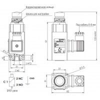Реле давления 69223015 Euroswitch на 400 бар ¼ BSP регулируемое от 8 до 160 бар (датчик давления с реле SPDT)
