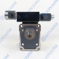 Мотор гидравлический Vivoil 7M4701007 10,8 см3, BSP1/2 ⇄ BSP1/2 реверсивный до 260 бар, 2 гр, вал Ø18, еврофланец Ø36,5 с электромагнитным управлением