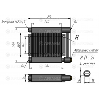 Радиатор гидравлический МО1К, 150 л/мин, 290*247*63мм, G1BPS by pass 6 бар