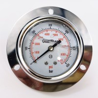 Манометр виброустойчивый YN63Z 0/600 на 600 бар, ⌀ 63 мм, G 1/4" фланцевый, глицериновый Манометр виброустойчивый YN63Z 0/600 на 600 бар, ⌀ 63 мм, G 1/4" фланцевый, глицериновый