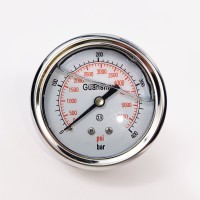 Манометр виброустойчивый YN63Z 0/400 на 400 бар, ⌀ 63 мм, G 1/4" осевой, глицериновый