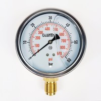 Манометр виброустойчивый YN100Z 0/60  на 60 бар, ⌀ 100 мм, G 1/2" радиальный, глицериновый