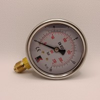 Манометр виброустойчивый WKP1007 (M635RL) на 16 бар, ⌀ 63 мм, G 1/4" радиальный, глицериновый