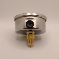 Манометр виброустойчивый WKP1007 (M638PBL) на 16 бар, ⌀ 63 мм, G 1/4" осевой, глицериновый