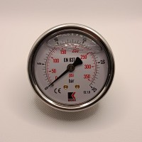 Манометр виброустойчивый WKP1007 (M638PBL) на 25 бар, ⌀ 63 мм, G 1/4" осевой, глицериновый