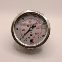 Манометр виброустойчивый WKP1007 (M638PBL) на 100 бар, ⌀ 63 мм, G 1/4" осевой, глицериновый
