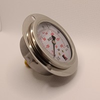 Манометр виброустойчивый WKP1007 (M637PFL0) на 100 бар, ⌀ 63 мм, G 1/4" фланцевый, глицериновый