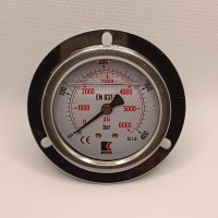 Манометр виброустойчивый WKP1007 (M637PFL0) на 400 бар, ⌀ 63 мм, G 1/4" фланцевый, глицериновый Манометр виброустойчивый WKP1007 (M637PFL0) на 400 бар, ⌀ 63 мм, G 1/4" фланцевый, глицериновый