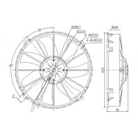 Электровентилятор 305мм, 240Вт, 3000м3/час, усиленный, LNF261QC