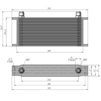 Радиатор масляный TH248-16-304 289х124х51 мм,  JIC AN10 ☰ 16 секций EURO Style