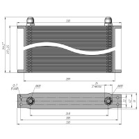 Радиатор масляный TH248-40-304 289х317х51 мм,  JIC AN10 ☰ 40 секций EURO Style