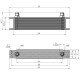 Радиатор масляный TH248-9-304 289х69х51 мм,  JIC AN10 ☰ 9 секций EURO Style