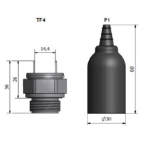 Нерегулируемый термостат 40-35С ТF44А14/P1 c резиновым колпаком 1/2BSP FOX