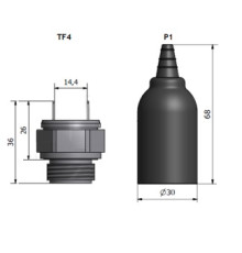 Нерегулируемый термостат 50-45С ТF45А14/P1 c рез.колпак 1/2BSP FOX