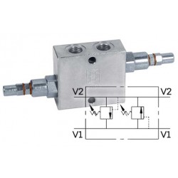 Клапан предохранительный перекрёстный VAU 1/4" 50-250 BAR