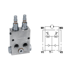 Клапан предохранительный сдвоенный VAUAC 3/4" 50-400 BAR