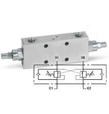 Клапан тормозной  двусторонний VBCD 1/2" DE/FL
