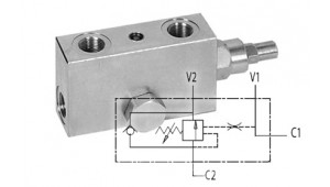 Клапан тормозной односторонний VBCD 3/8" SE/A FLV