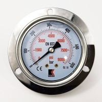 Манометр виброустойчивый WKP1007 (M637PFL0) на 600 бар, ⌀ 63 мм, G 1/4" фланцевый, глицериновый Манометр виброустойчивый WKP1007 (M637PFL0) на 600 бар, ⌀ 63 мм, G 1/4" фланцевый, глицериновый