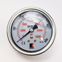 Манометр виброустойчивый WKP1007 (M638PBL) на 1000 бар, ⌀ 63 мм, G 1/4" осевой, глицериновый Манометр виброустойчивый WKP1007 (M638PBL) на 1000 бар, ⌀ 63 мм, G 1/4" осевой, глицериновый