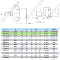 Угловой фланец ADP-DRA-3-30-1/2 M6*20 Hydro Pack (Турция)